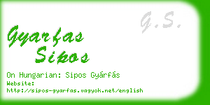 gyarfas sipos business card